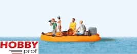 Family in a Rubber Dinghy