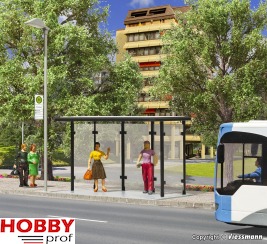 Bus stop with flat roof