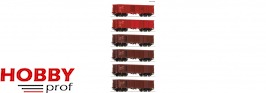 6-piece display: Open goods wagons, DB AG