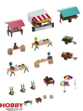 Market stands and carts