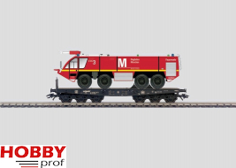 DB Heavy Duty Flat Car with Airport Fire Truck