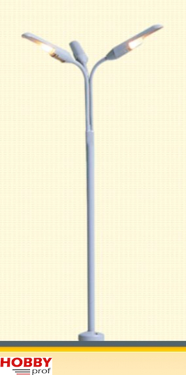 Gray lamppost with 3 arms