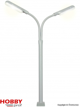 Whip street light, double, with plug-in socket, 2 LEDs white