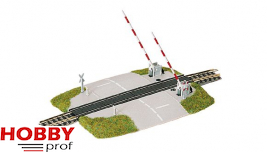 Level crossing with lifting gates