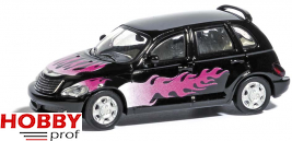 Chrysler pt cruiser Black with pink flames