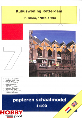 Bouwplaat Kubuswoning Rotterdam 1:100