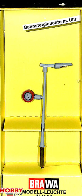 Railway station light with clock