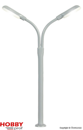 Whip street light, double, 2 LEDs white