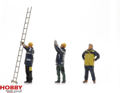 NS baanwerkers vanaf 1990 met ladder (3x)