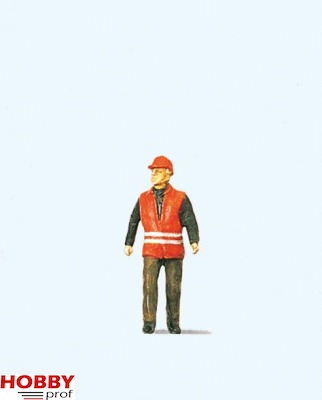 Worker in safety jacket