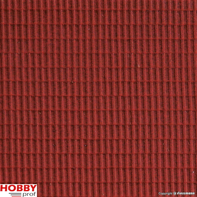 Plastic H0 Plate ~ Red Ceramic Rooftiles (20x12cm)