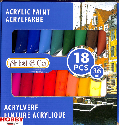 Acrylic paint, 18 pcs.