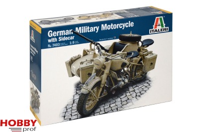 Italeri German Military Motorcycle with side car 1:9 #7403