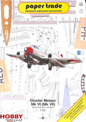 Bouwplaat Gloster Meteor Mk VI (Mk VII)