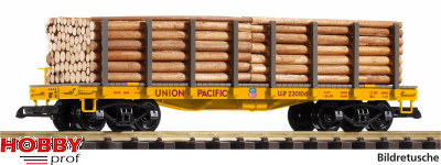 UP Stake Wagon with Wood Load