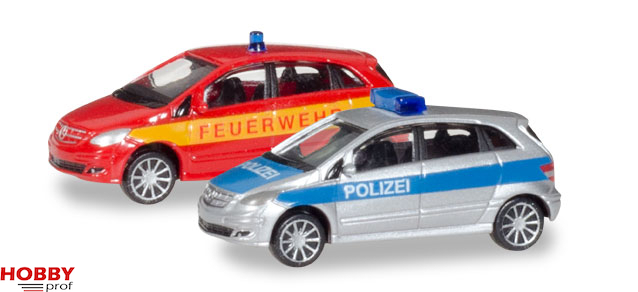 Herpa 066549 Mercedes Benz B-Klasse Polizei und Feuerwehr N 1:160 Neu 