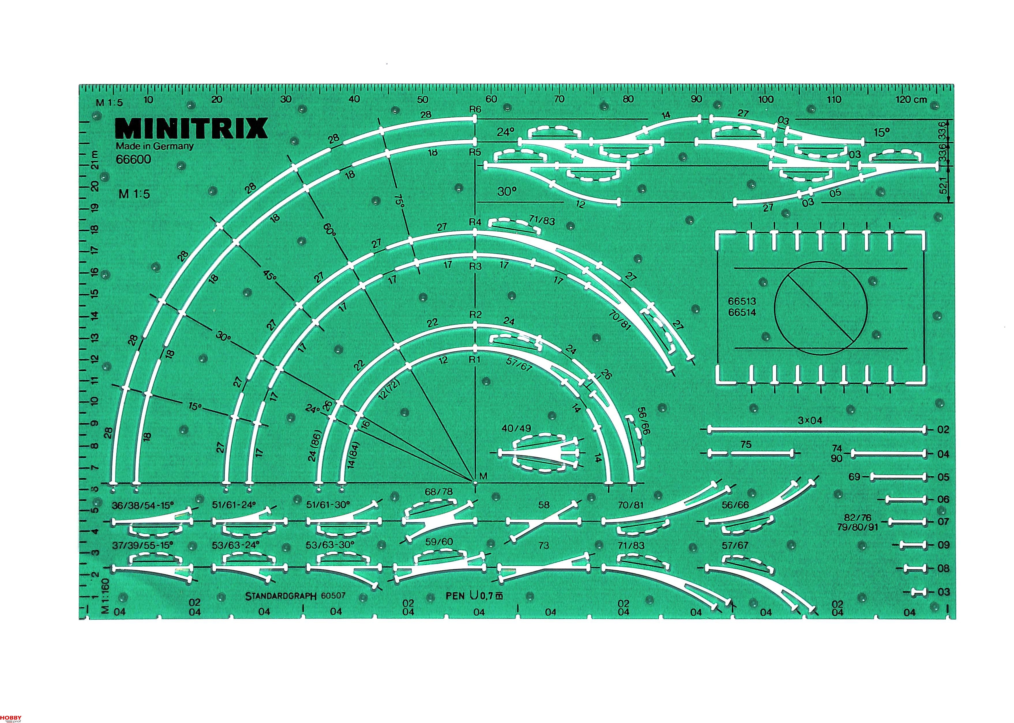 Minitrix Track plan stencil Classic Minitrix N-Track Schaal 1:160 (N) - Hobbyprof
