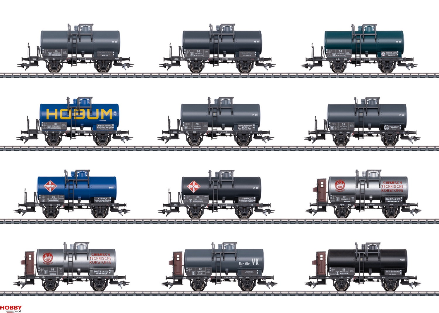Märklin DB Tank Wagon Display (12pcs) Schaal 1: 87 (H0) - Hobbyprof