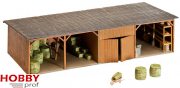 Hay bale store with workshop